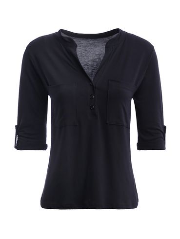 Blusa Manga 3/4 Feminina PRETO
