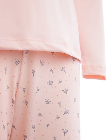 Pijama Longo Feminino ROSA CLARO