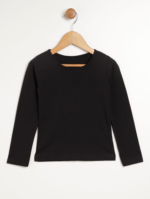 Blusa Manga Longa Juvenil Para Menina - PRETO