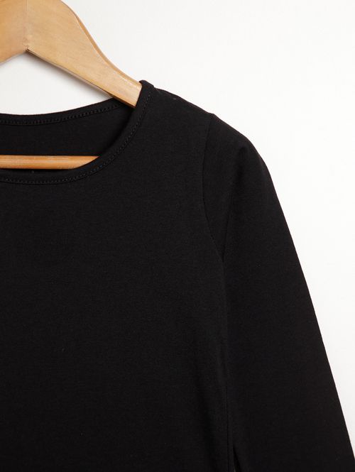 Blusa Manga Longa Juvenil Para Menina - PRETO