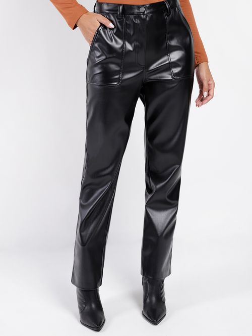 Calça Pu Reta Feminina PRETO