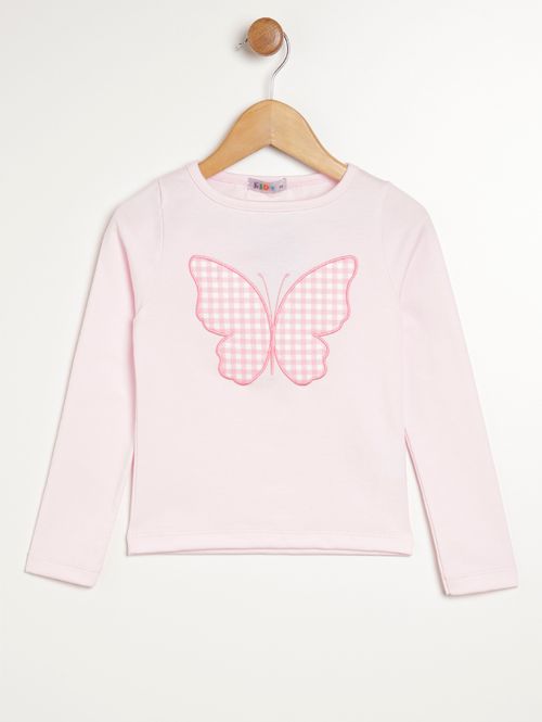 Blusa Manga Longa Infantil Para Menina - ROSA CLARO