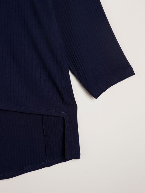 Blusa Manga 3/4 Autentique Plus Size Feminina AZUL