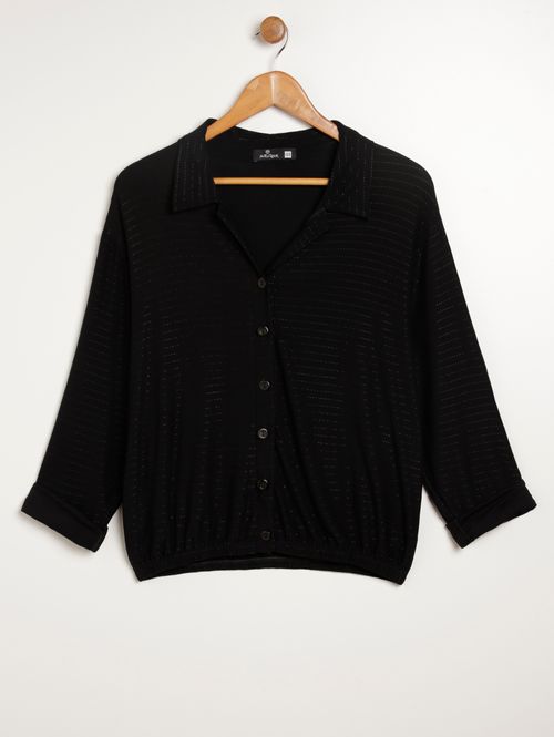 Camisa Manga 3/4 Autentique Plus Size Feminina PRETO