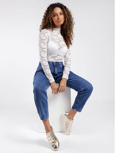 Calça Mom Jeans Feminina AZUL