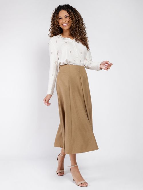 Saia Evasê Eagle Rock Feminina MARROM