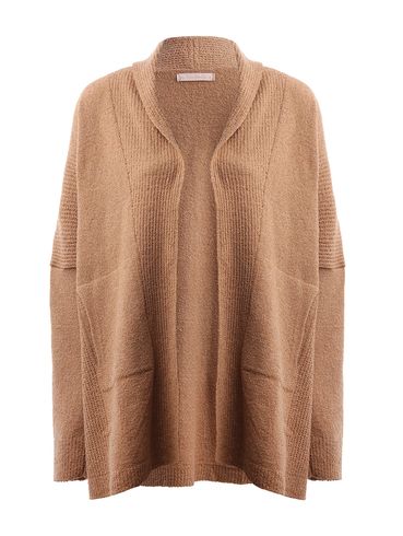Cardigan de Tricot Alongado Feminino BEGE