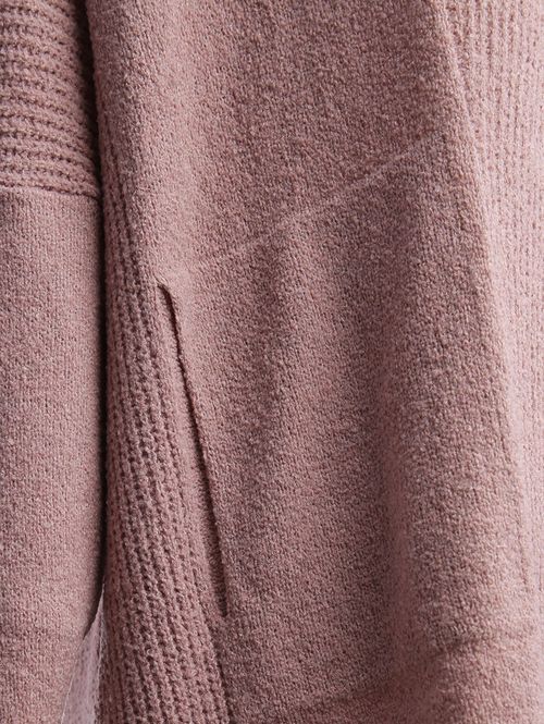 Cardigan de Tricot Alongado Feminino ROSA