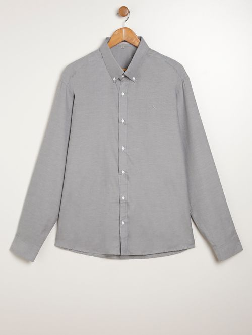 Camisa Manga Longa Plus Size Masculina CINZA