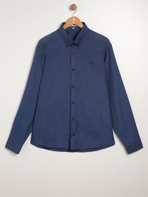 Camisa Manga Longa Plus Size Masculina MARINHO