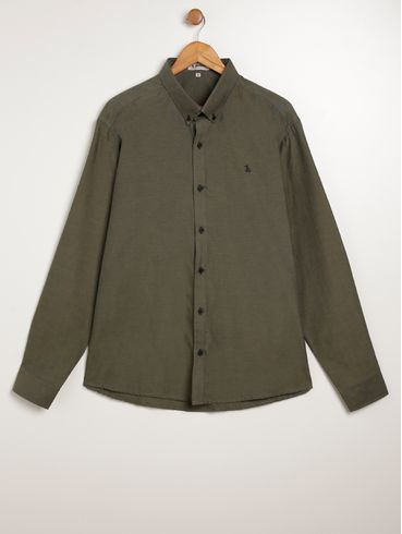 Camisa Manga Longa Plus Size Masculina VERDE