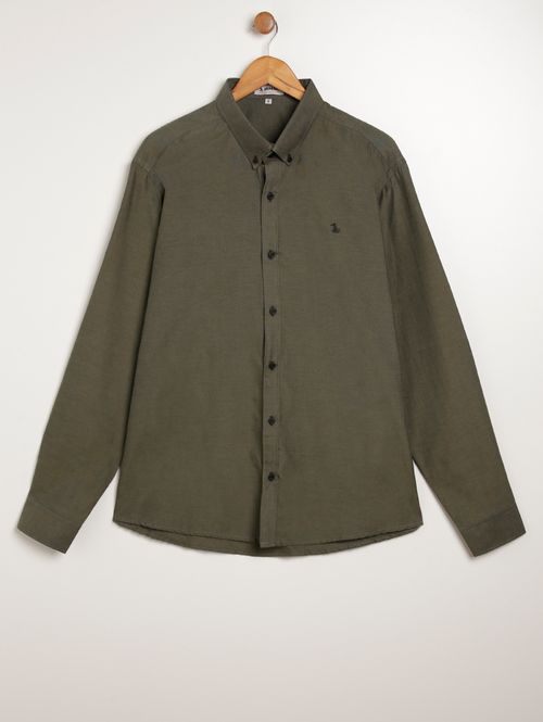 Camisa Manga Longa Plus Size Masculina VERDE