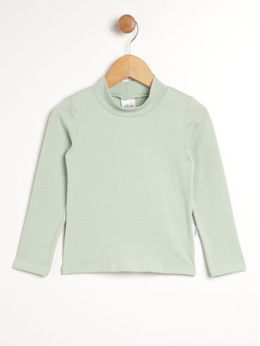 Blusa Básica Manga Longa Infantil Para Menina - VERDE