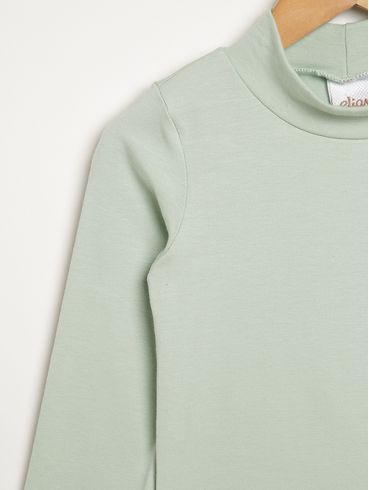 Blusa Básica Manga Longa Infantil Para Menina - VERDE