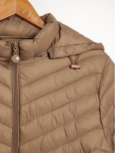 Jaqueta Parka com Capuz Plus Size Feminino CAQUI