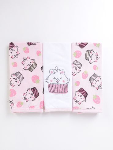 Kit com 03 Babetes Infantil Para Bebê - ROSA
