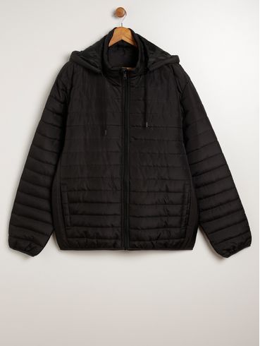 Jaqueta com Capuz Plus Size Masculina PRETO