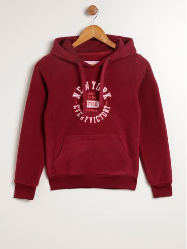 Blusa Manga Longa Juvenil Para Menina - VINHO