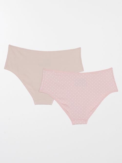 Kit com 02 Calcinhas Altas Del Rio Feminina ROSA CLARO/MARROM