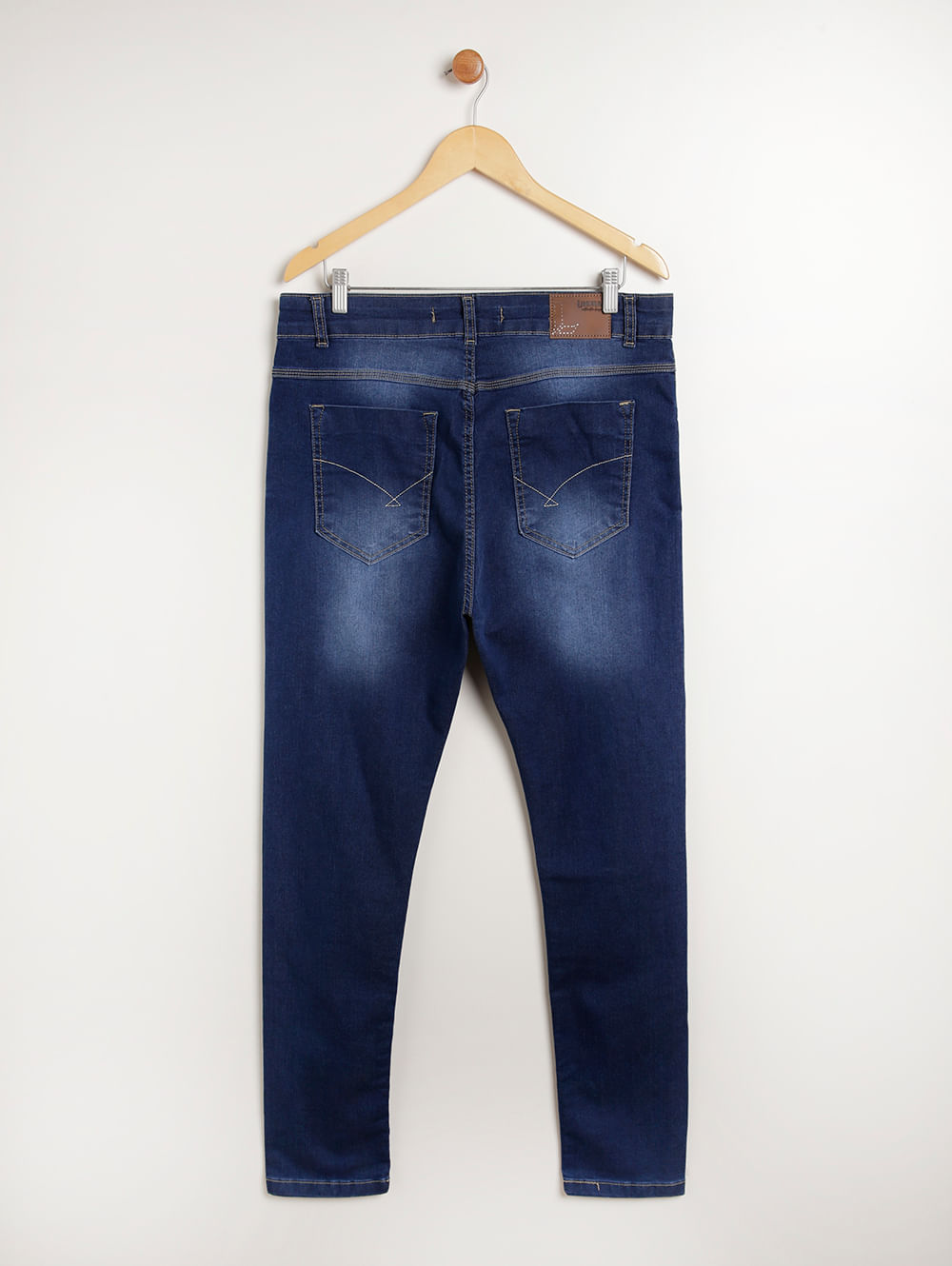 Calça Jeans Slim Plus Size Masculina Azul Lojas Pompéia