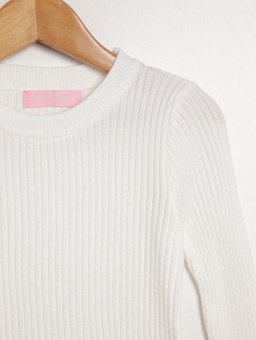 Blusa Tricot Infantil Para Menina - BRANCO