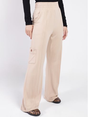 Calça Wide Leg Autentique Feminina BEGE