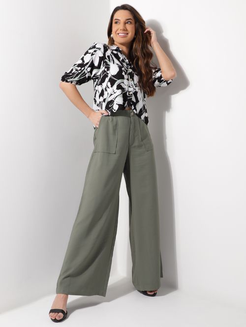 Calça Wide Leg Autentique Feminina VERDE