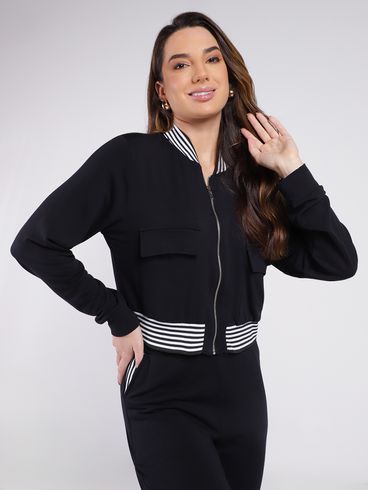 Jaqueta Moletinho Auntentique Feminina PRETO