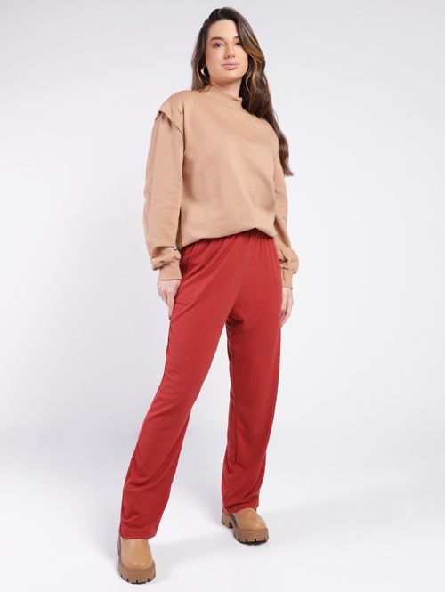 Calça Canelada Feminina TELHA