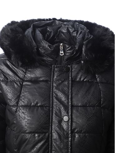 Jaqueta Puffer com Capuz Feminina PRETO