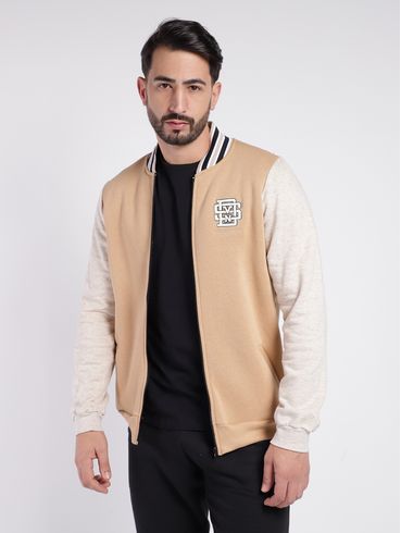 Jaqueta Moletom Bomber Masculina MARROM