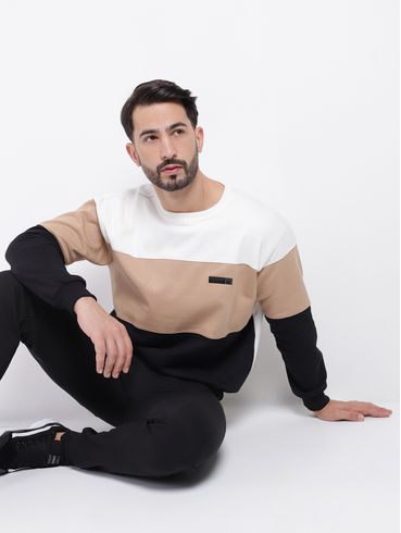Moletom Masculino OFF WHITE/BEGE/PRETO