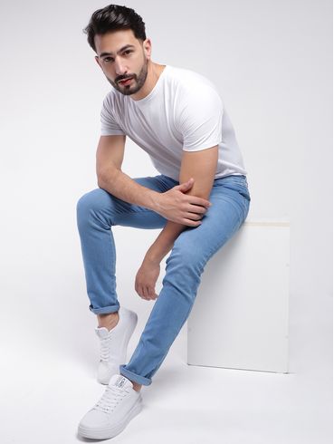 Calça Jeans Skinny Masculina AZUL