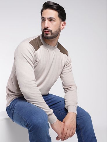 Suéter de Tricot Elétron Masculino AREIA