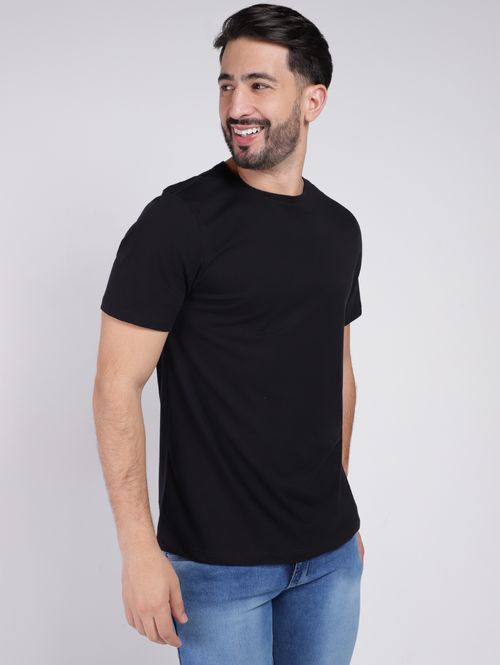 Camiseta Básica Algodão Peruano Elétron Masculina PRETO