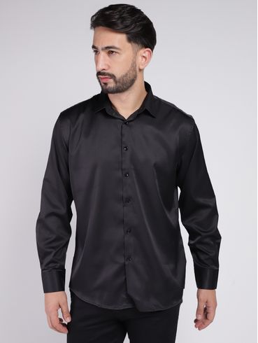 Camisa Manga Longa Masculina PRETO