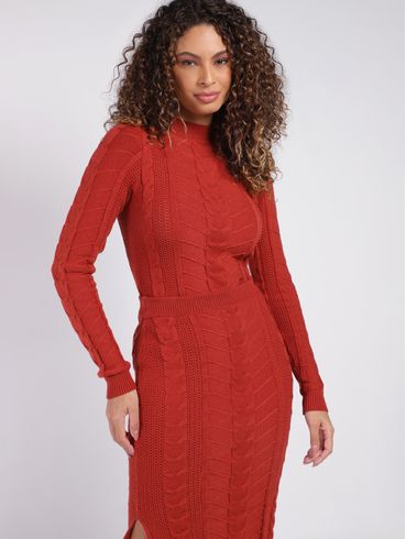 Conjunto de Tricot Midi Feminino TELHA