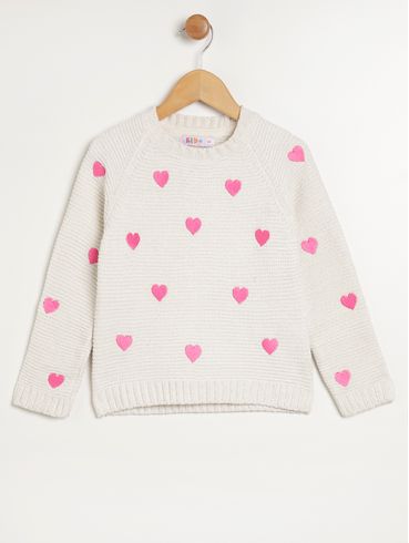Blusa Tricot Kid+ Infantil Para Menina - OFF WHITE
