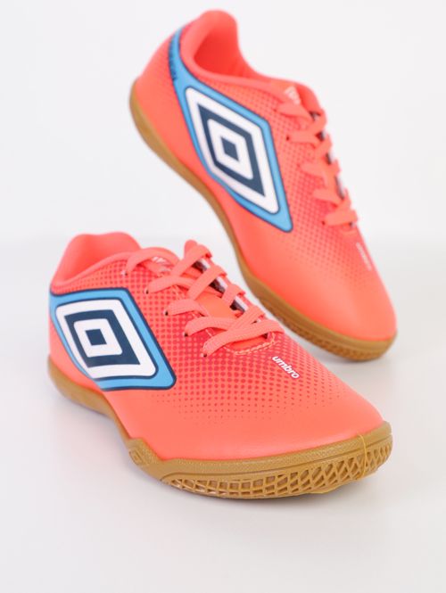 Chuteira de Futsal Umbro Juvenil Para Menino - LARANJA/AZUL/BRANCO