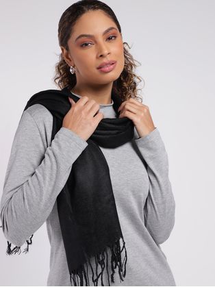 Lenço Echarpe Feminino Preto