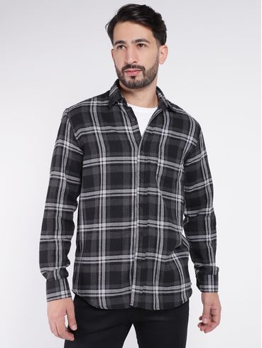 Camisa Flanela Manga Longa Vels Masculina PRETO
