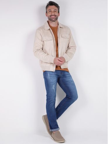 Jaqueta Bomber Suede Masculina BEGE