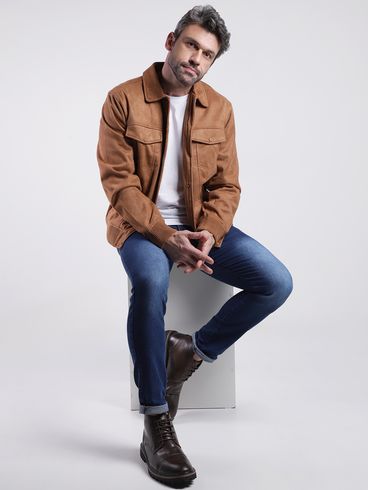 Jaqueta Bomber Suede Masculina CARAMELO