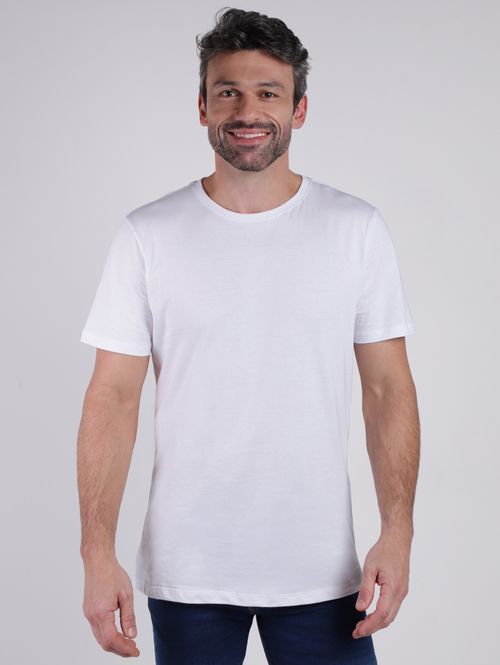 Camiseta Básica Algodão Peruano Elétron Masculina BRANCO