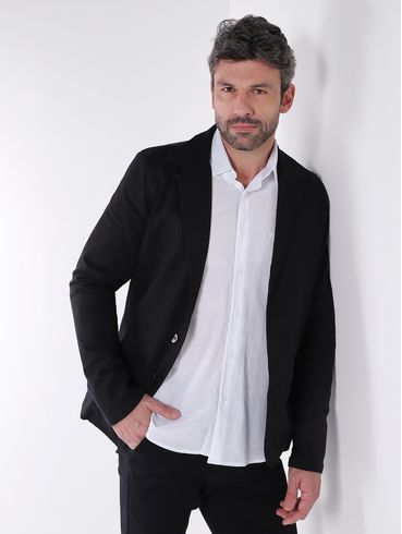 Blazer Sarja Masculino Preto