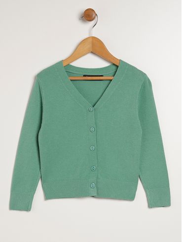 Cardigan Infantil Para Menina - VERDE