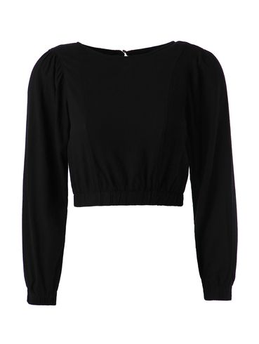 Blusa Cropped Linho Autentique Feminina Preto