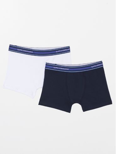 Kit com 02 Cuecas Lupo Infantil Para Menino - BRANCO/MARINHO