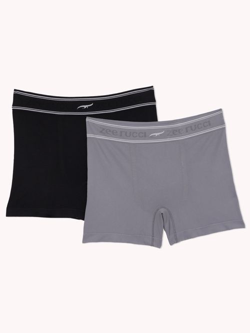 Kit Com 02 Cuecas Boxer Plus Size Masculina CHUMBO/PRETO