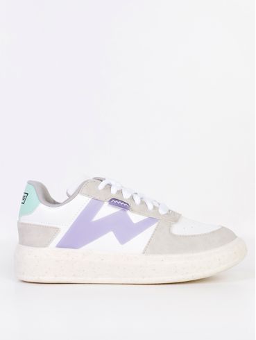 Tênis Street Juvenil Para Menina - BRANCO/LILAS/OFF WHITE